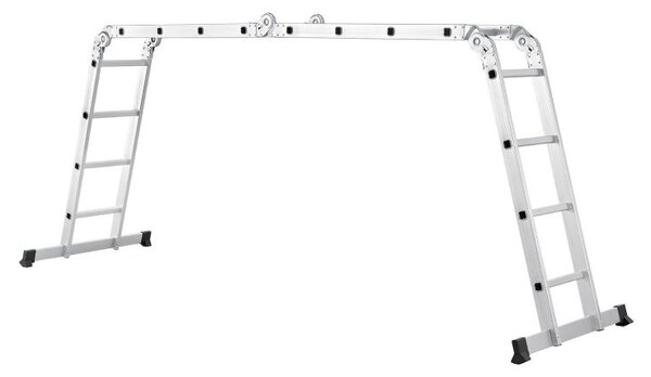 Skládací hliníkový žebřík 4,7 m, 16 příček, nosnost 150 kg