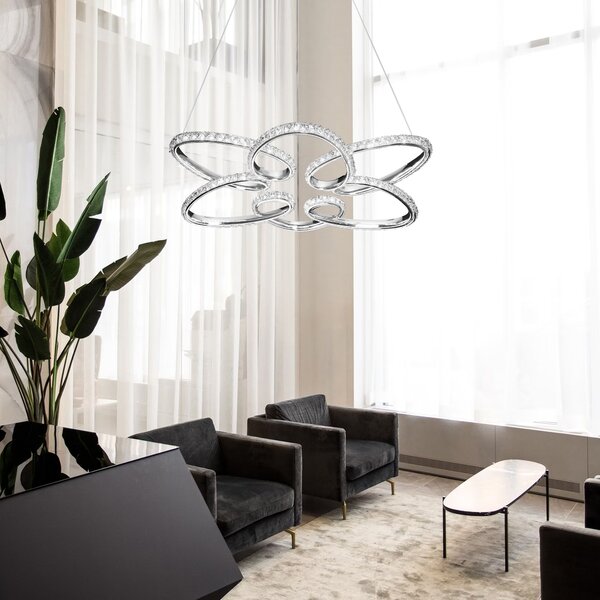 Toolight Toolight, LED stropní osvětlení 54cm, 48W, 4000K, G002-CP, chromová, OSW-09743