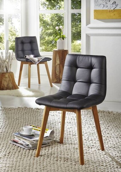 HAMBURG Jídelní židle čalouněná, černá
