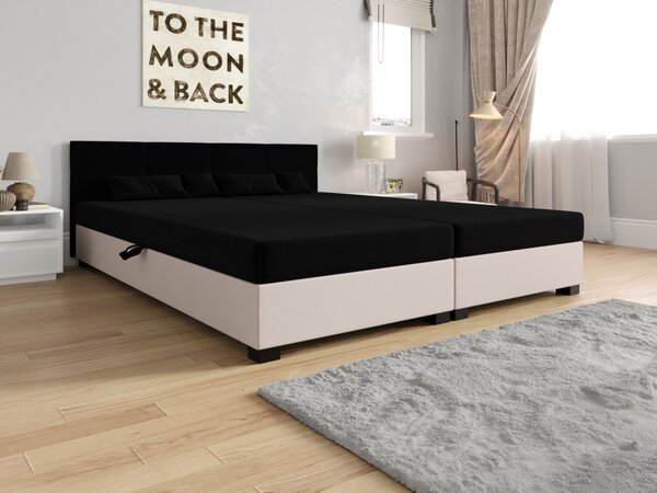 Americká postel s úložným prostorem 160x200 ROSIE 15 - černá / ecru