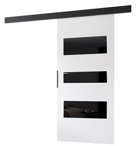 Posuvné dveře na stěnu BARRET 13 - 86 cm, bílé / černé