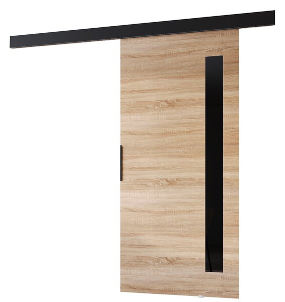 Interiérové dveře na stěnu BARRET 17 - 106 cm, dub sonoma / černé