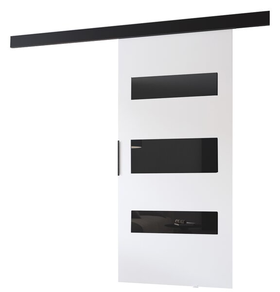 Posuvné interiérové dveře BARRET 14 - 106 cm, bílé / černé