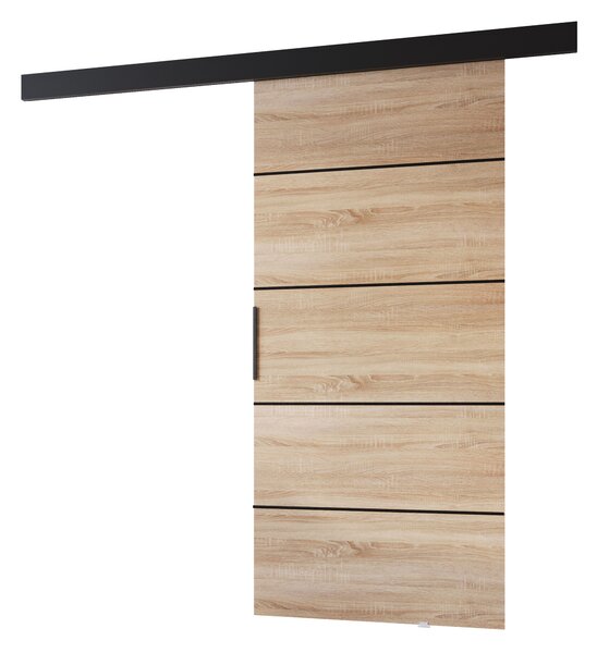 Interiérové dveře na stěnu BARRET 20 - 106 cm, dub sonoma / černé