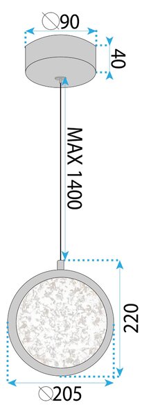 Toolight Toolight, LED křišťálový závěsný lustr, 10W, 3000K, LHJ100-1CP, zlatá, OSW-60045