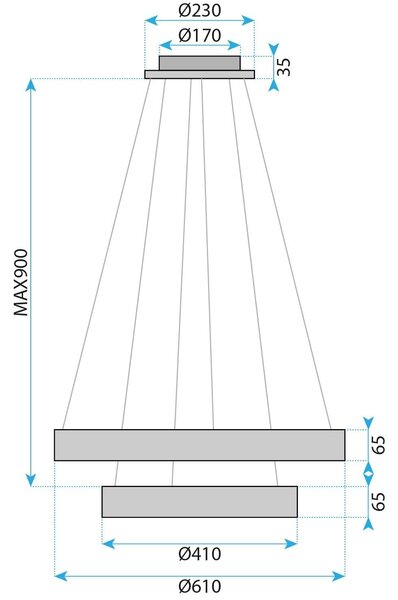 Toolight Závěsné LED osvětlení Urban B9 G043-2CP zlaté