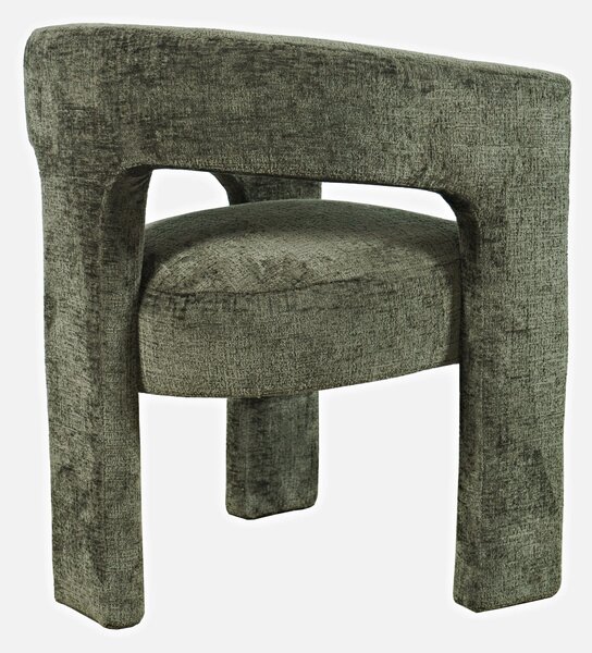 LivinHill Designové čalouněné jídelní křeslo Leith olivové