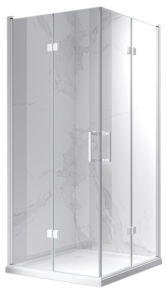 BPS-koupelny Čtvercový sprchový kout HYD-SK08B 80x80 bílá/transparent - bez vaničky