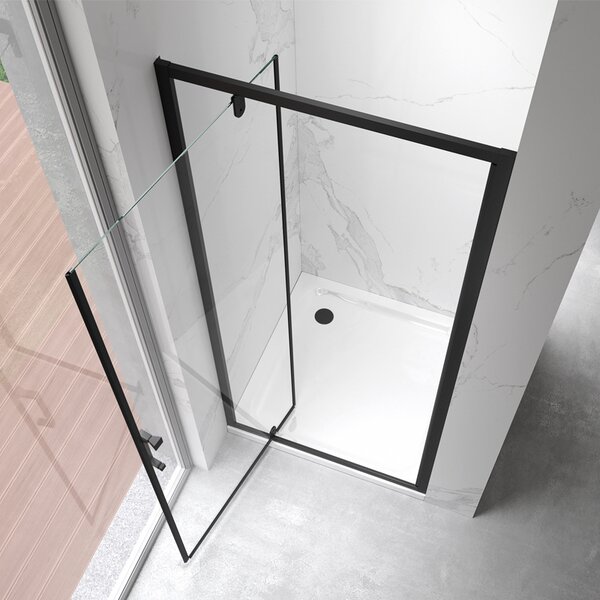 BPS-koupelny Sprchové dveře HYD-DN18A 70 černá/transparent pro instalaci do niky - bez vaničky
