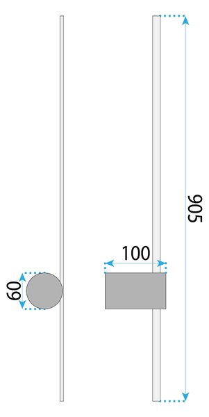 Toolight Toolight, LED nástěnné svítidlo 90cm, 18W, 3000K, LHJ062-W, černá-zlatá, OSW-50030
