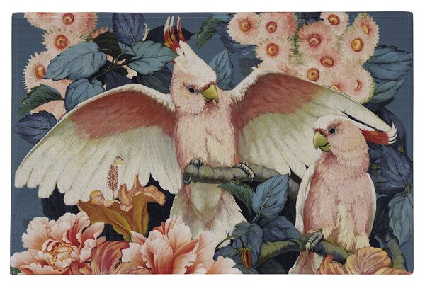 Barevná rohožka s květy a papoušky Cockatoo - 75*50*1cm - Mars & More