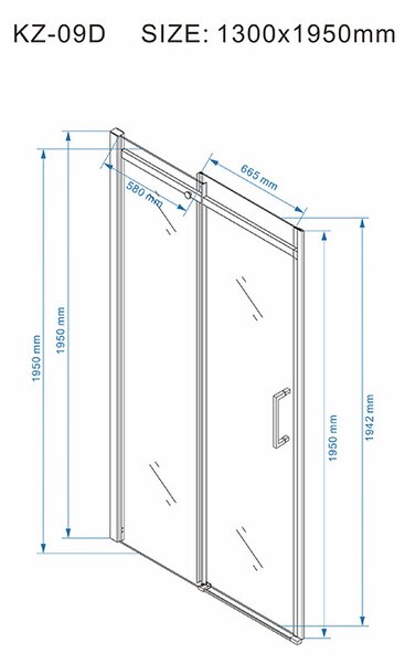 BPS-koupelny Posuvné sprchové dveře HYD-PD09D 130 bílá/transparent pro instalaci do niky - bez vaničky