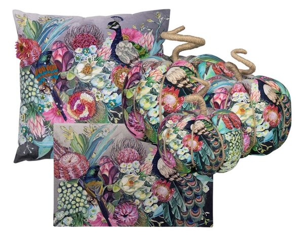 Barevná rohožka s květy a pávem Peacock - 75*50*1cm - Mars & More