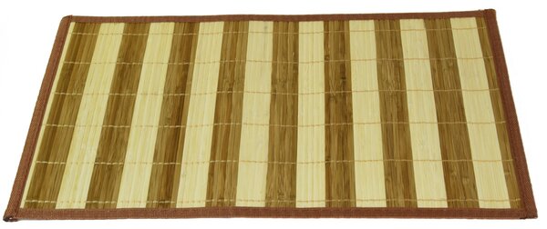 Vingo Hnědé pruhované prostírání z bambusu, 30 x 45 cm