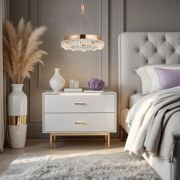 Toolight Toolight, závěsné LED svítidlo 20cm, 12W, 3000K, LHJ097-CP, růžové zlato, OSW-60042