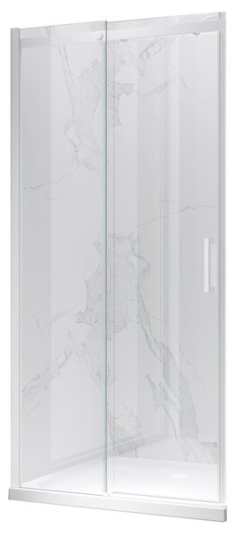 BPS-koupelny Posuvné sprchové dveře HYD-PD09D 130 bílá/transparent pro instalaci do niky - bez vaničky