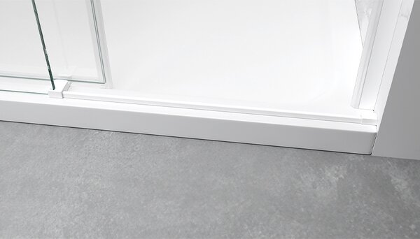 BPS-koupelny Posuvné sprchové dveře HYD-PD09D 130 bílá/transparent pro instalaci do niky - bez vaničky
