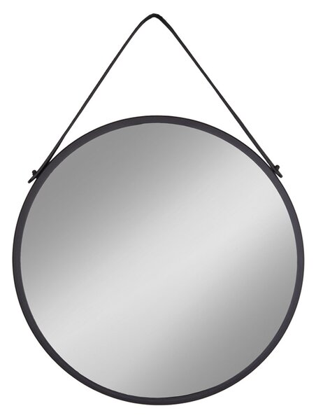 Nordic Living Černé závěsné kulaté zrcadlo Chantal 60 cm