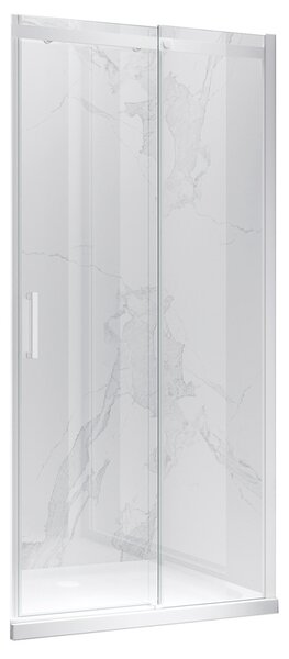 BPS-koupelny Posuvné sprchové dveře HYD-PD09D 130 bílá/transparent pro instalaci do niky - bez vaničky
