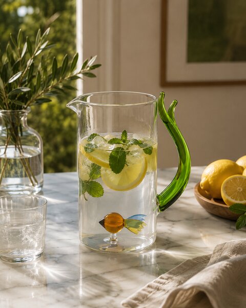 Ichendorf Milano designové džbány Animal Farm Fish with Seagrass Jug