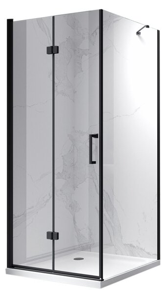 BPS-koupelny Čtvercový sprchový kout HYD-SK20B 80x80 černá/transparent - bez vaničky