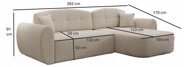 Designová sedací souprava HANELORA - khaki