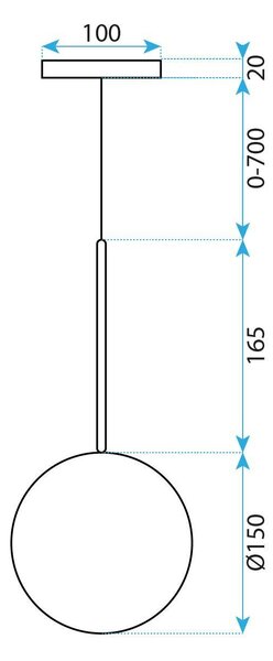 Toolight LED skleněné stropní závěsné svítidlo 15cm APP1682-1CP