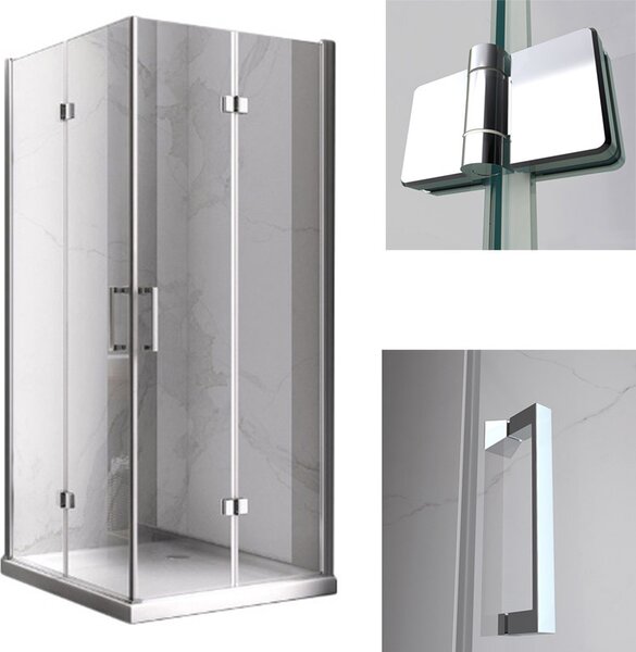 BPS-koupelny Čtvercový sprchový kout HYD-SK08C 90x90 chrom/transparent - bez vaničky