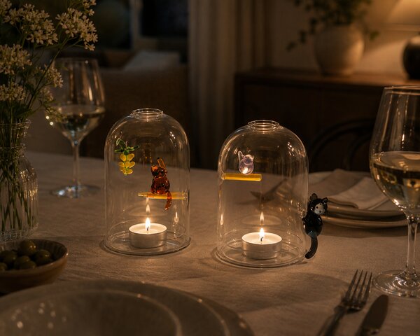 Ichendorf Milano designové svícny Birds Candle Holder Wind Proof Monkey and Bananas