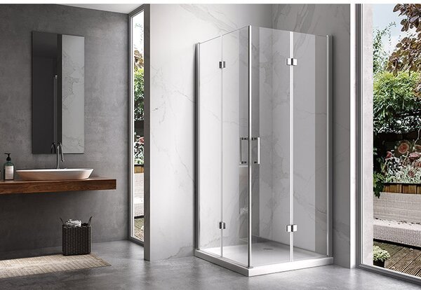 BPS-koupelny Obdélníkový sprchový kout HYD-OK12B 100x80 chrom/transparent + vanička HYD-OSV-SXL03C černá
