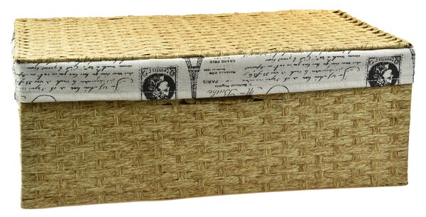 Vingo Úložný box s víkem s látkou PARIS Rozměry (cm): 36x24, v. 13