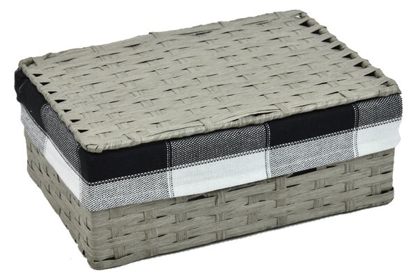 Vingo Úložný box s víkem šedý Rozměry (cm): 30x21, v. 11