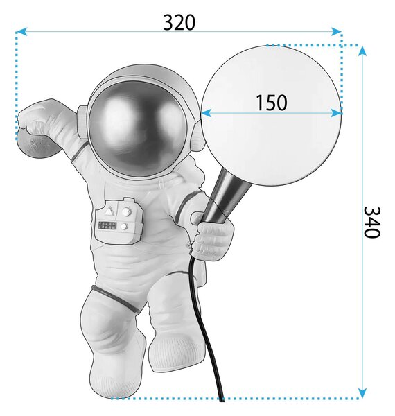 Toolight Toolight, nástěnné svítidlo ASTRONAUT APP1804-1W COSMO, bílá-zlatá, OSW-04389