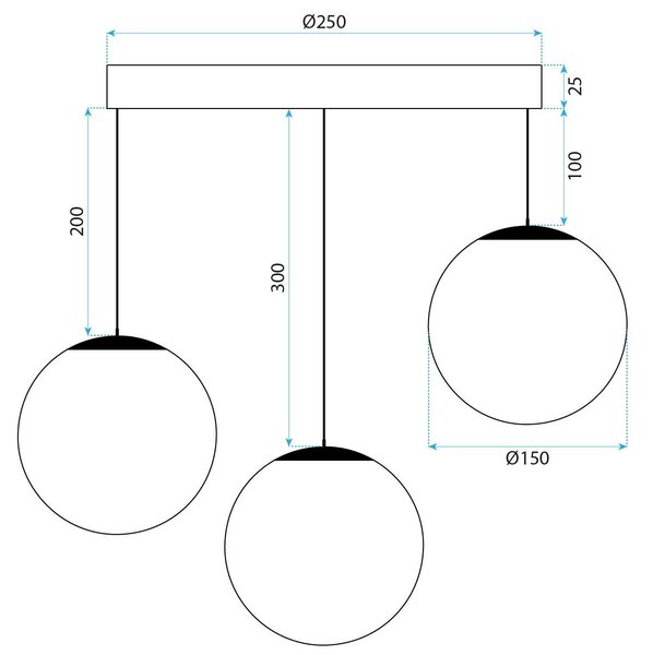 Toolight Rea, LAMP APP1815-3CPR BLACK, OSW-00665