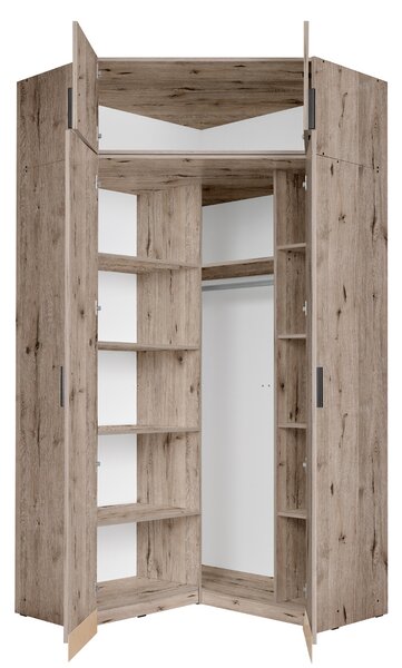 Nástavba na rohovou šatní skříň 117 cm FUNZA 5 - dub wellington