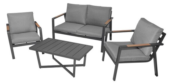 Set zahradního nábytku INDUSTRIAL FRAME 4v1 šedý