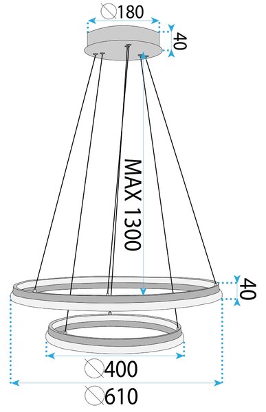 Toolight Toolight, LED stropní svítidlo 60cm, 75W, 3000K, LHJ043-CP2, zlatá, OSW-50020