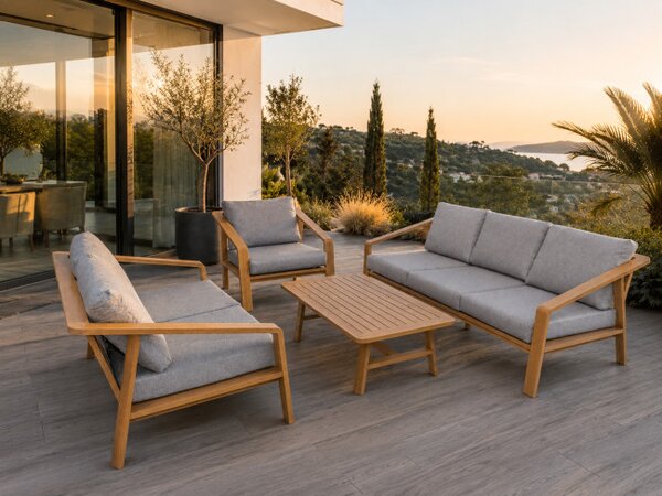 Set zahradního nábytku MODERN DELIGHT 4v1 šedý / béžový