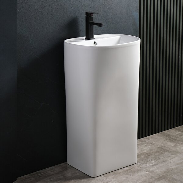 BPS-koupelny Volně stojící keramické umyvadlo HYD-CO-WH-440 49x38 cm, bílé