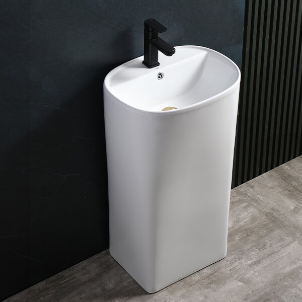 BPS-koupelny Volně stojící keramické umyvadlo HYD-CO-WH-440 49x38 cm, bílé