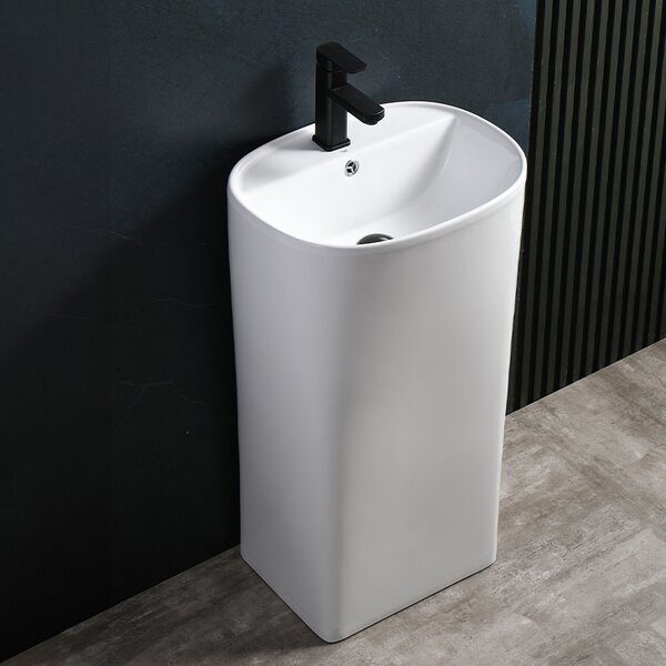 BPS-koupelny Volně stojící keramické umyvadlo HYD-CO-WH-440 49x38 cm, bílé