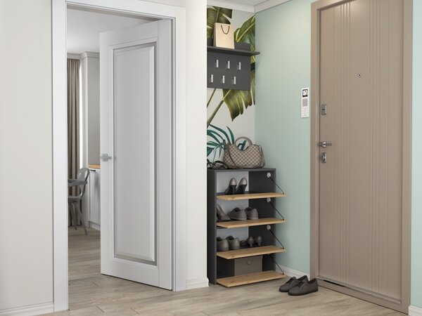 TP Living Botník MODO 60 cm antracitový/dub artisan