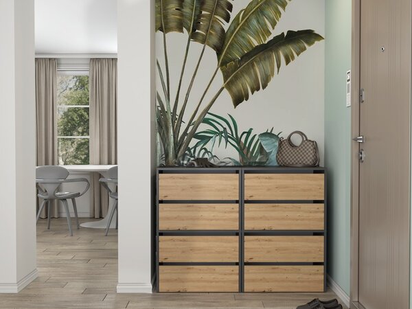 TP Living Botník MODO 60 cm antracitový/dub artisan