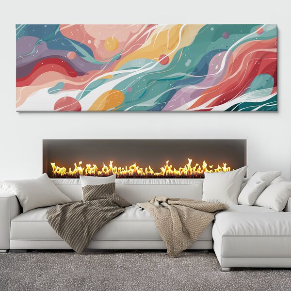 Obraz na plátně - Pastelové pletky FeelHappy.cz Velikost obrazu (šířka x výška): 60 x 20 cm