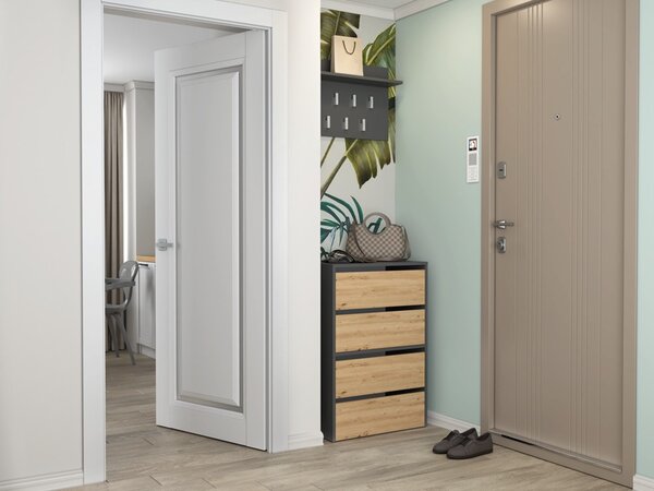 TP Living Botník MODO 60 cm antracitový/dub artisan
