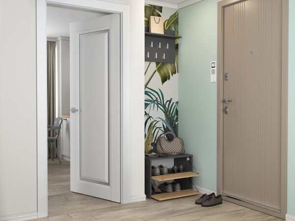 TP Living Botník MODO 60 cm antracitový/dub artisan