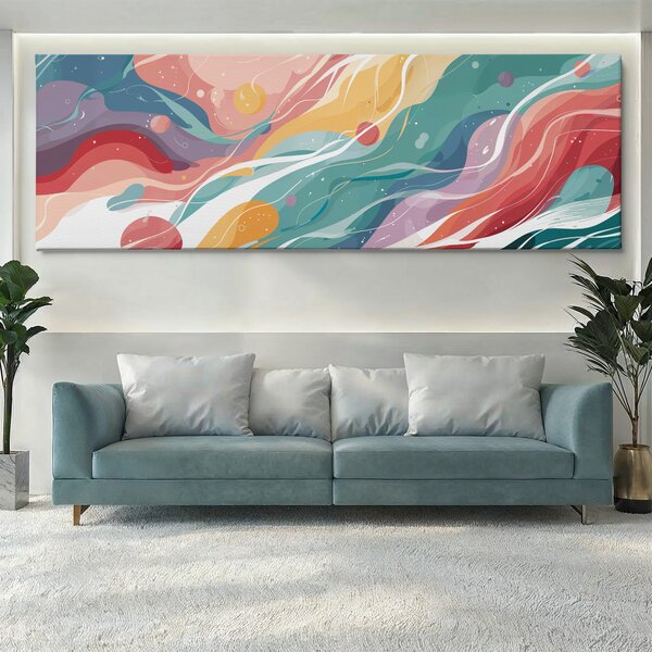Obraz na plátně - Pastelové pletky FeelHappy.cz Velikost obrazu (šířka x výška): 60 x 20 cm