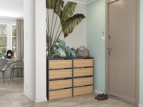 TP Living Botník MODO 60 cm antracitový/dub artisan