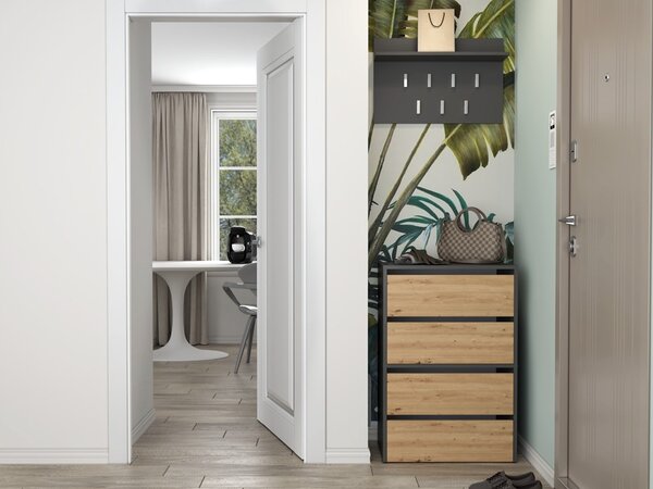 TP Living Botník MODO 60 cm antracitový/dub artisan