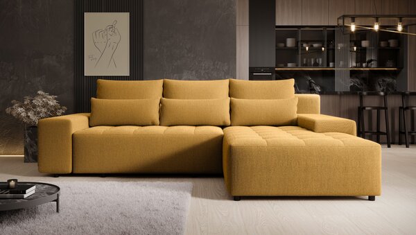 Elegantní sedací souprava EDITA - hořčicová